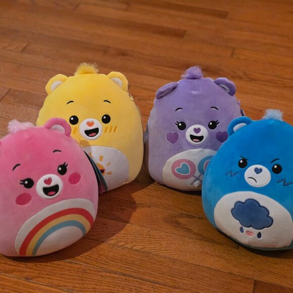 Care Bears Other - Care Bears Squishmallow - Share Bear, Cheer Bear, Grumpy Bear, and Funshine Bear